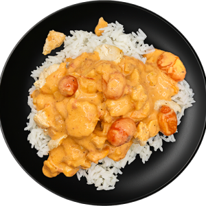 Creamy Tomato Sauce Chicken + Jasmine Rice
